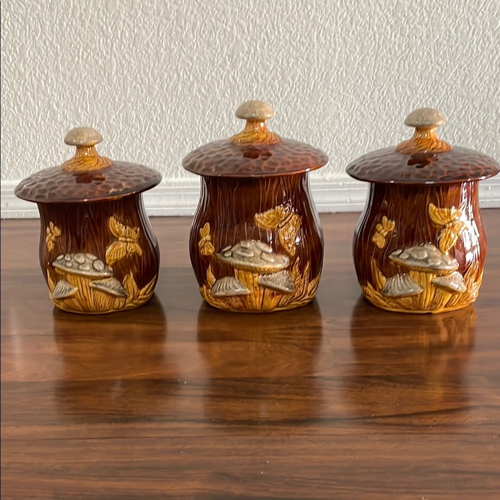 Vintage Heirloom Mold Mushroom Canister Set